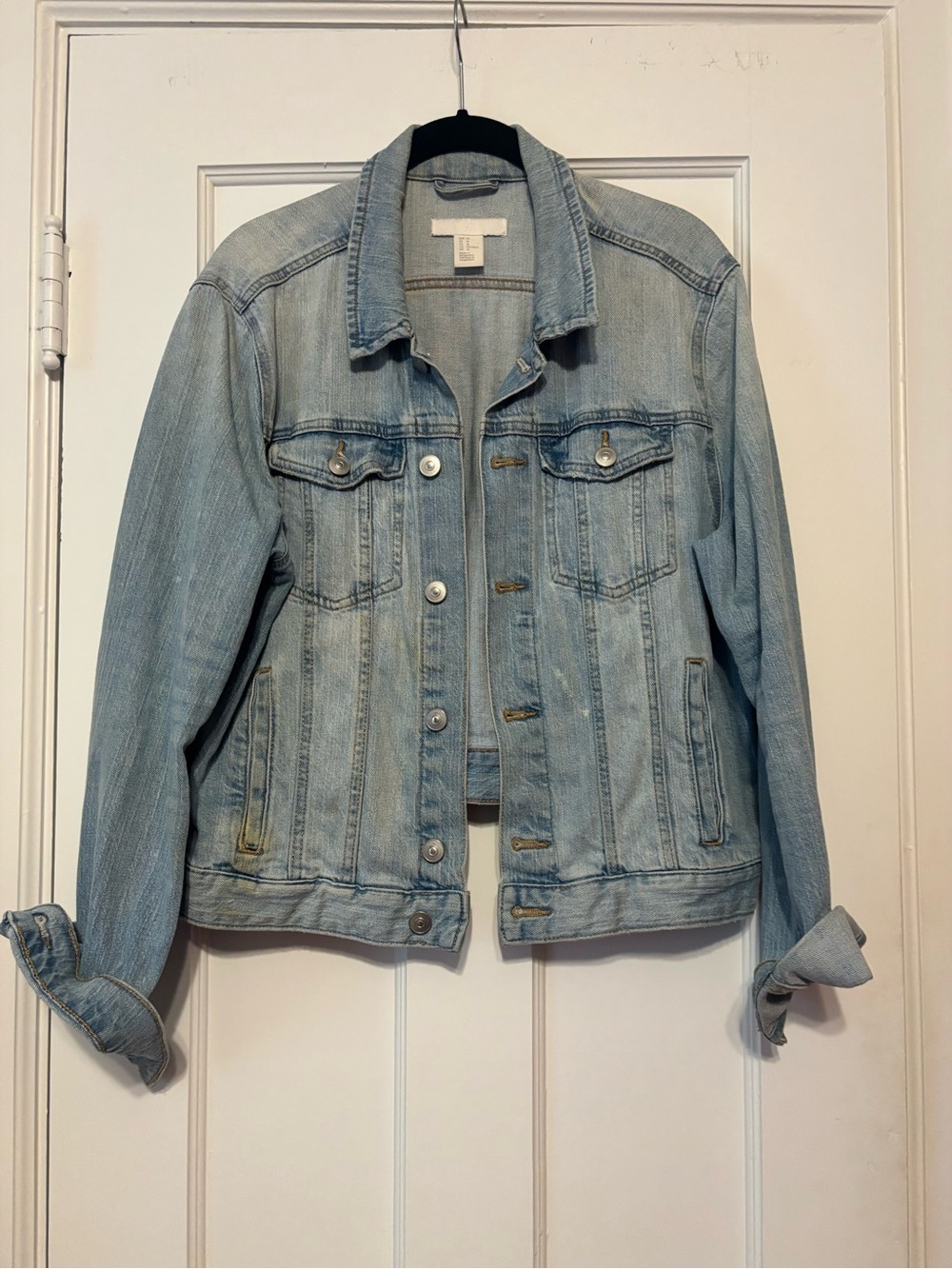 Light Wash Denim Jacket - Casual Women's Jean Jacket h&m size 14